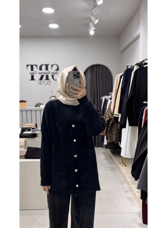Siyah Angora Hırka