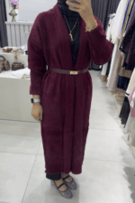 Bordo Angora Hırka - Görsel 2