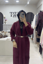 Bordo Angora Hırka