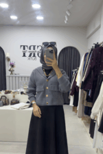 Gri Angora Hırka - Görsel 3