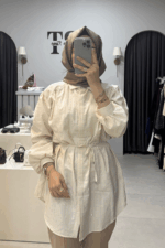 Krem Taşlı Gömlek