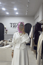 Beyaz Scuba Ceket - Görsel 2