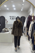 Kahverengi Kürk Mont - Görsel 3