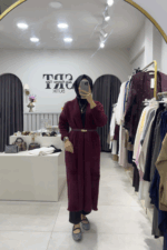 Bordo Angora Hırka - Görsel 3