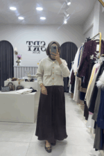 Kahverengi Saten Etek