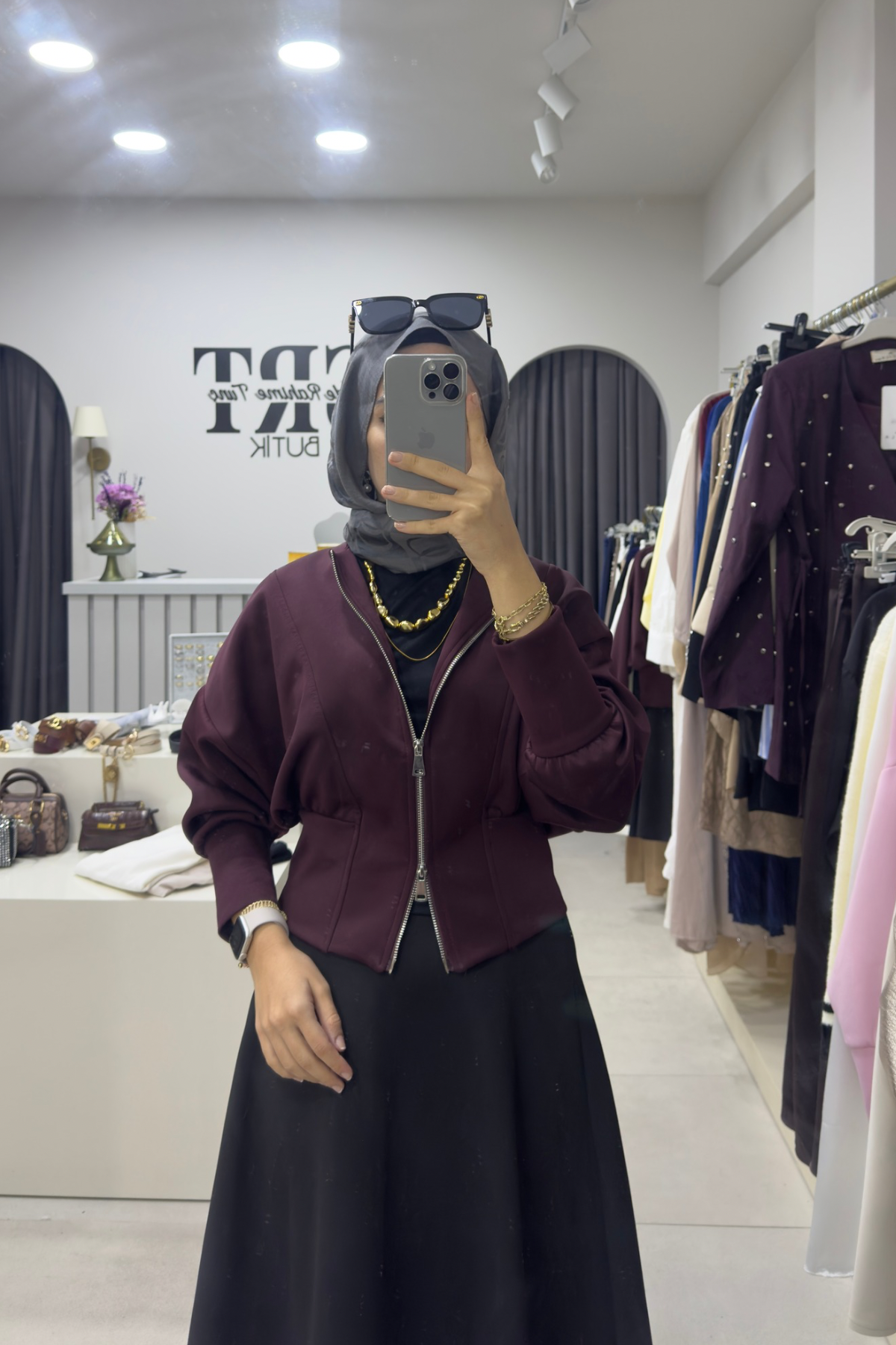 untitled-design-2-10 Bordo Scuba Ceket - Görsel 1