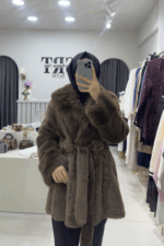 Kahverengi Kürk Mont