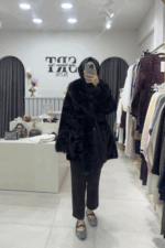 Siyah Kürk Mont - Görsel 2